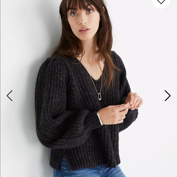 NEW Madewell Cozy Cabin Sweater marled chunky cardigan popcorn mix cozy - Picture 3 of 8